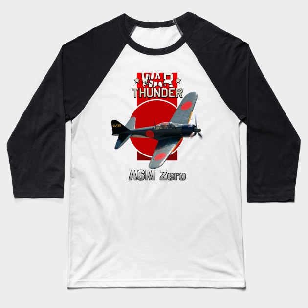 IJNAS A6M Zero Baseball T-Shirt by MilMerchant